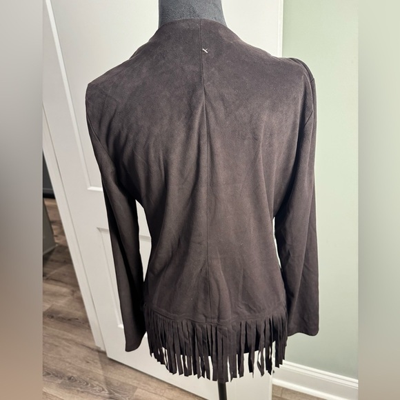 Gibson Latimer dark brown Open Front Long Sleeve Fringe Western festival - Picture 3 of 8
